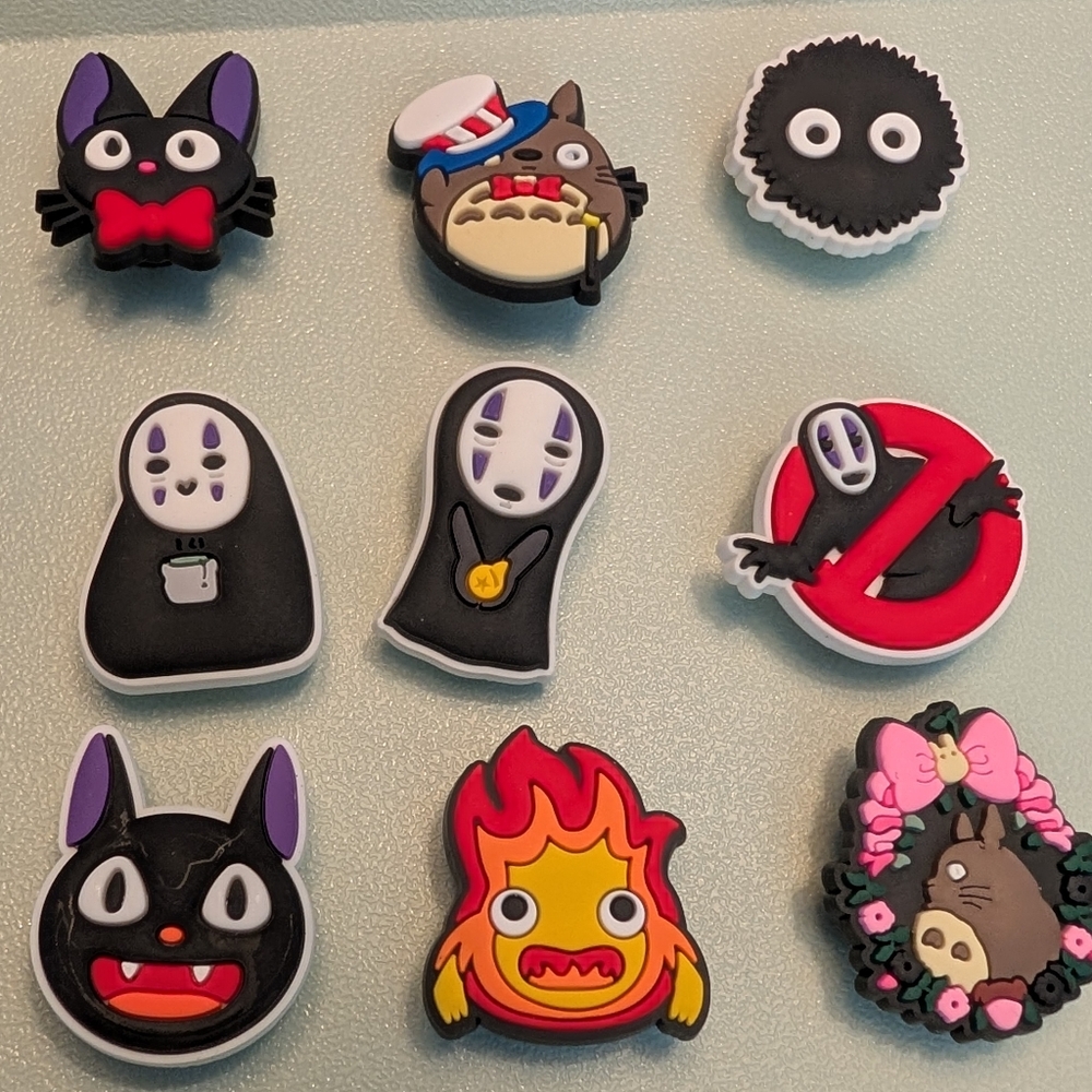 Random Mixed 9 Pieces Anime Ghibli Totoro Cartoon Inspired Croc Shoe Charms